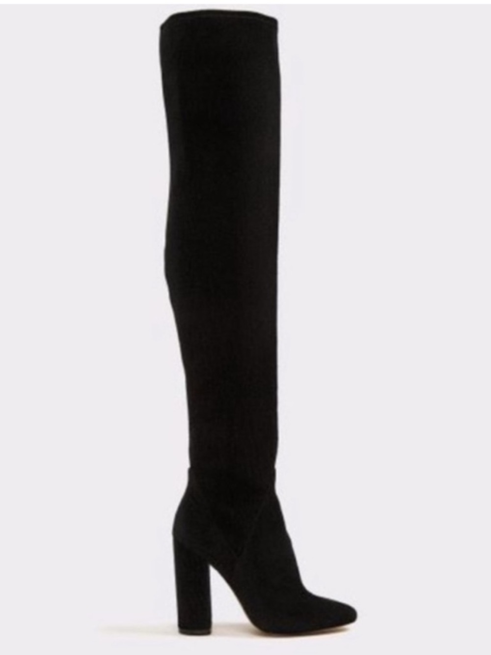 Aldo Black Over-the-Knee Suede Block Heel Boots